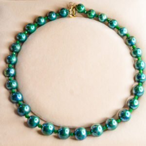 Deep Ocean Choker with natural Emerald stones
