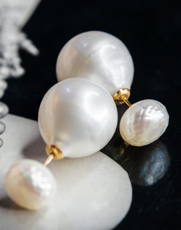 Tribal White Earrings