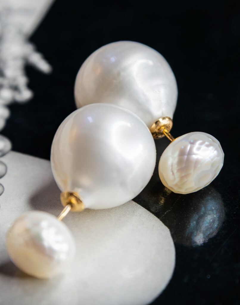 Tribal White Earrings