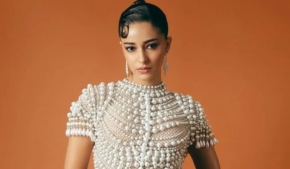 Ananya Panday in her beautiful Pearl Encrusted Mini by Abu Sandeep Khosla
